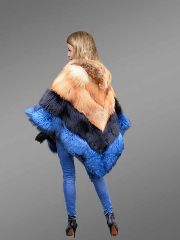 Womens Red Fox Fur Poncho– Unmatched Warmth with Unparalleled Elegance - Image 4